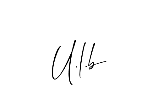 Also You can easily find your signature by using the search form. We will create U.l.b name handwritten signature images for you free of cost using Allison_Script sign style. U.l.b signature style 2 images and pictures png