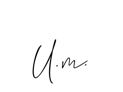 if you are searching for the best signature style for your name U.m.. so please give up your signature search. here we have designed multiple signature styles  using Allison_Script. U.m. signature style 2 images and pictures png