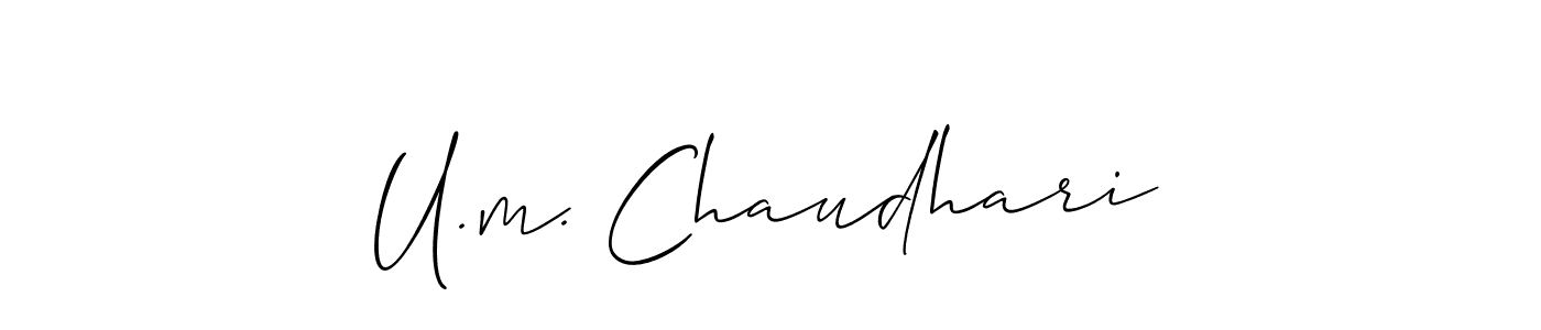 This is the best signature style for the U.m. Chaudhari name. Also you like these signature font (Allison_Script). Mix name signature. U.m. Chaudhari signature style 2 images and pictures png