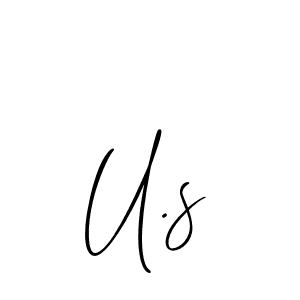 Make a beautiful signature design for name U.s. With this signature (Allison_Script) style, you can create a handwritten signature for free. U.s signature style 2 images and pictures png