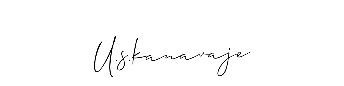 It looks lik you need a new signature style for name U.s.kanavaje. Design unique handwritten (Allison_Script) signature with our free signature maker in just a few clicks. U.s.kanavaje signature style 2 images and pictures png