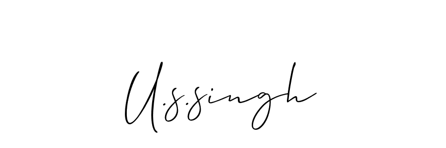 The best way (Allison_Script) to make a short signature is to pick only two or three words in your name. The name U.s.singh include a total of six letters. For converting this name. U.s.singh signature style 2 images and pictures png