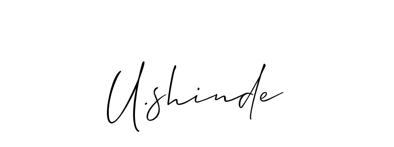 Create a beautiful signature design for name U.shinde. With this signature (Allison_Script) fonts, you can make a handwritten signature for free. U.shinde signature style 2 images and pictures png