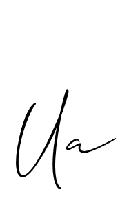 Allison_Script is a professional signature style that is perfect for those who want to add a touch of class to their signature. It is also a great choice for those who want to make their signature more unique. Get Ua name to fancy signature for free. Ua signature style 2 images and pictures png