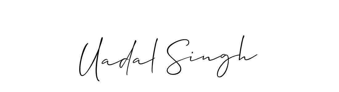 Use a signature maker to create a handwritten signature online. With this signature software, you can design (Allison_Script) your own signature for name Uadal Singh. Uadal Singh signature style 2 images and pictures png