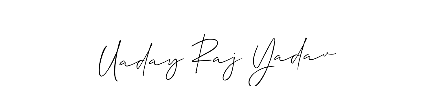 Use a signature maker to create a handwritten signature online. With this signature software, you can design (Allison_Script) your own signature for name Uaday Raj Yadav. Uaday Raj Yadav signature style 2 images and pictures png
