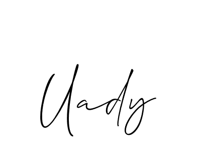 Design your own signature with our free online signature maker. With this signature software, you can create a handwritten (Allison_Script) signature for name Uady. Uady signature style 2 images and pictures png