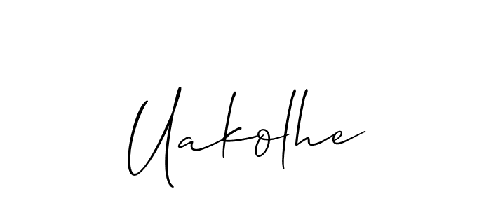 Design your own signature with our free online signature maker. With this signature software, you can create a handwritten (Allison_Script) signature for name Uakolhe. Uakolhe signature style 2 images and pictures png