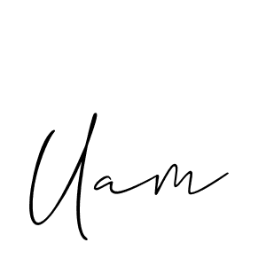 Similarly Allison_Script is the best handwritten signature design. Signature creator online .You can use it as an online autograph creator for name Uam. Uam signature style 2 images and pictures png