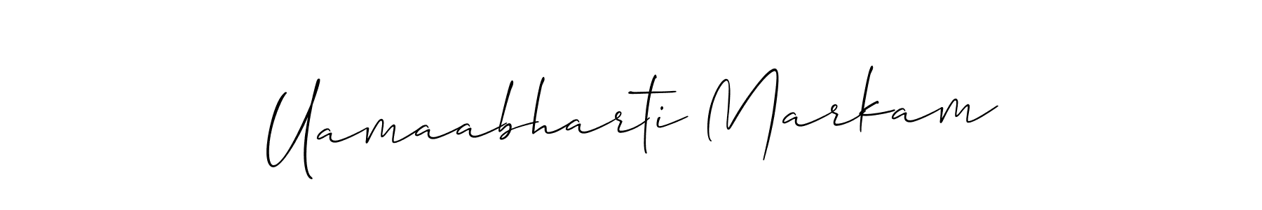 How to Draw Uamaabharti Markam signature style? Allison_Script is a latest design signature styles for name Uamaabharti Markam. Uamaabharti Markam signature style 2 images and pictures png