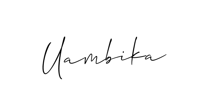 You can use this online signature creator to create a handwritten signature for the name Uambika. This is the best online autograph maker. Uambika signature style 2 images and pictures png