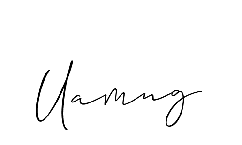 Also You can easily find your signature by using the search form. We will create Uamng name handwritten signature images for you free of cost using Allison_Script sign style. Uamng signature style 2 images and pictures png