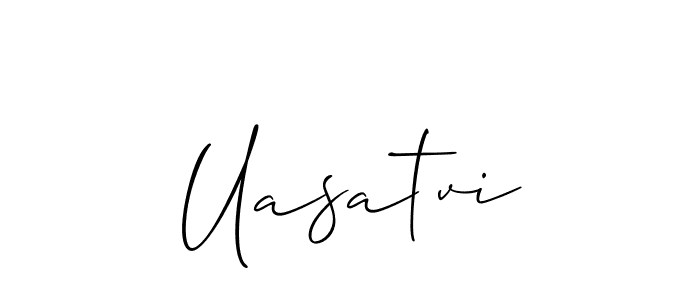 The best way (Allison_Script) to make a short signature is to pick only two or three words in your name. The name Uasatvi include a total of six letters. For converting this name. Uasatvi signature style 2 images and pictures png