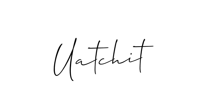 Use a signature maker to create a handwritten signature online. With this signature software, you can design (Allison_Script) your own signature for name Uatchit. Uatchit signature style 2 images and pictures png