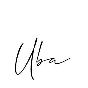 Also we have Uba name is the best signature style. Create professional handwritten signature collection using Allison_Script autograph style. Uba signature style 2 images and pictures png