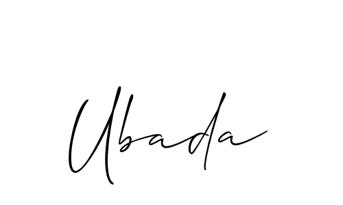 Create a beautiful signature design for name Ubada. With this signature (Allison_Script) fonts, you can make a handwritten signature for free. Ubada signature style 2 images and pictures png