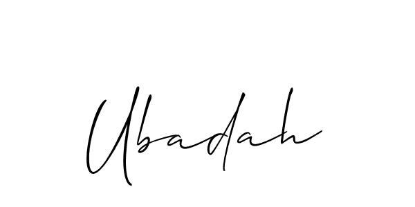 Ubadah stylish signature style. Best Handwritten Sign (Allison_Script) for my name. Handwritten Signature Collection Ideas for my name Ubadah. Ubadah signature style 2 images and pictures png