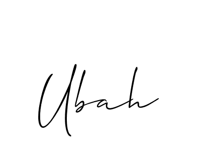 Make a beautiful signature design for name Ubah. With this signature (Allison_Script) style, you can create a handwritten signature for free. Ubah signature style 2 images and pictures png