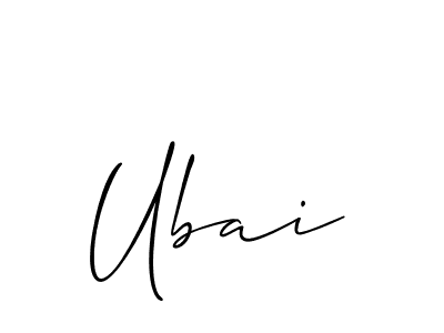 Create a beautiful signature design for name Ubai. With this signature (Allison_Script) fonts, you can make a handwritten signature for free. Ubai signature style 2 images and pictures png