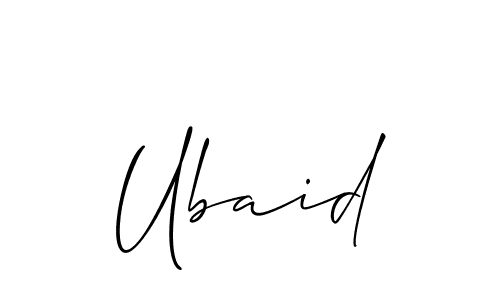 You should practise on your own different ways (Allison_Script) to write your name (Ubaid) in signature. don't let someone else do it for you. Ubaid signature style 2 images and pictures png