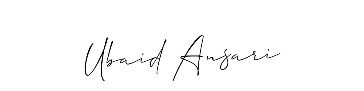 This is the best signature style for the Ubaid Ansari name. Also you like these signature font (Allison_Script). Mix name signature. Ubaid Ansari signature style 2 images and pictures png
