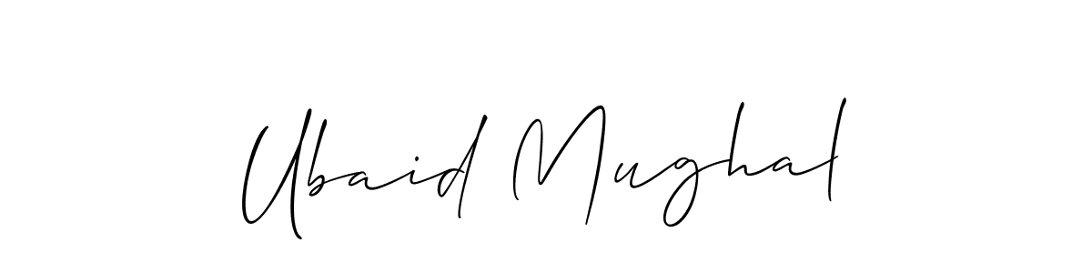 Use a signature maker to create a handwritten signature online. With this signature software, you can design (Allison_Script) your own signature for name Ubaid Mughal. Ubaid Mughal signature style 2 images and pictures png
