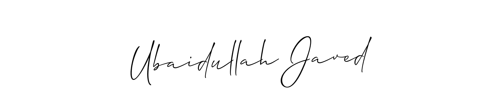 Make a beautiful signature design for name Ubaidullah Javed. With this signature (Allison_Script) style, you can create a handwritten signature for free. Ubaidullah Javed signature style 2 images and pictures png