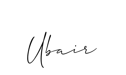 It looks lik you need a new signature style for name Ubair. Design unique handwritten (Allison_Script) signature with our free signature maker in just a few clicks. Ubair signature style 2 images and pictures png