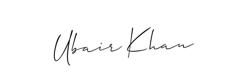 Allison_Script is a professional signature style that is perfect for those who want to add a touch of class to their signature. It is also a great choice for those who want to make their signature more unique. Get Ubair Khan name to fancy signature for free. Ubair Khan signature style 2 images and pictures png