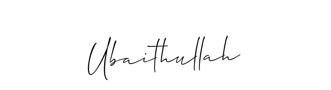 How to make Ubaithullah name signature. Use Allison_Script style for creating short signs online. This is the latest handwritten sign. Ubaithullah signature style 2 images and pictures png