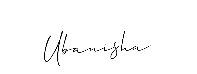 Best and Professional Signature Style for Ubanisha. Allison_Script Best Signature Style Collection. Ubanisha signature style 2 images and pictures png