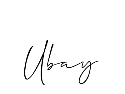 Make a beautiful signature design for name Ubay. With this signature (Allison_Script) style, you can create a handwritten signature for free. Ubay signature style 2 images and pictures png
