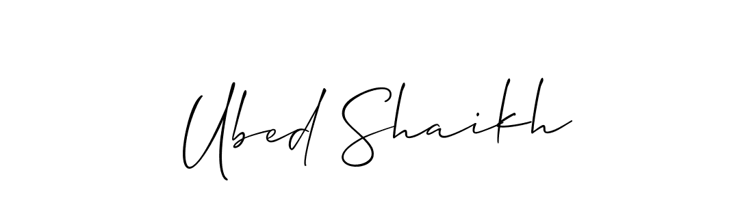 Best and Professional Signature Style for Ubed Shaikh. Allison_Script Best Signature Style Collection. Ubed Shaikh signature style 2 images and pictures png