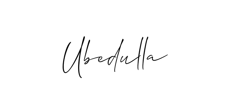 The best way (Allison_Script) to make a short signature is to pick only two or three words in your name. The name Ubedulla include a total of six letters. For converting this name. Ubedulla signature style 2 images and pictures png