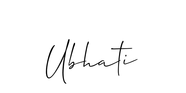 Ubhati stylish signature style. Best Handwritten Sign (Allison_Script) for my name. Handwritten Signature Collection Ideas for my name Ubhati. Ubhati signature style 2 images and pictures png