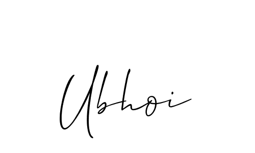 The best way (Allison_Script) to make a short signature is to pick only two or three words in your name. The name Ubhoi include a total of six letters. For converting this name. Ubhoi signature style 2 images and pictures png