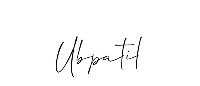 Make a beautiful signature design for name Ubpatil. With this signature (Allison_Script) style, you can create a handwritten signature for free. Ubpatil signature style 2 images and pictures png