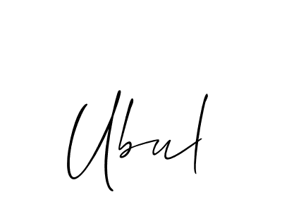 You should practise on your own different ways (Allison_Script) to write your name (Ubul) in signature. don't let someone else do it for you. Ubul signature style 2 images and pictures png