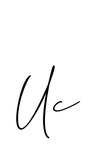 Also You can easily find your signature by using the search form. We will create Uc name handwritten signature images for you free of cost using Allison_Script sign style. Uc signature style 2 images and pictures png