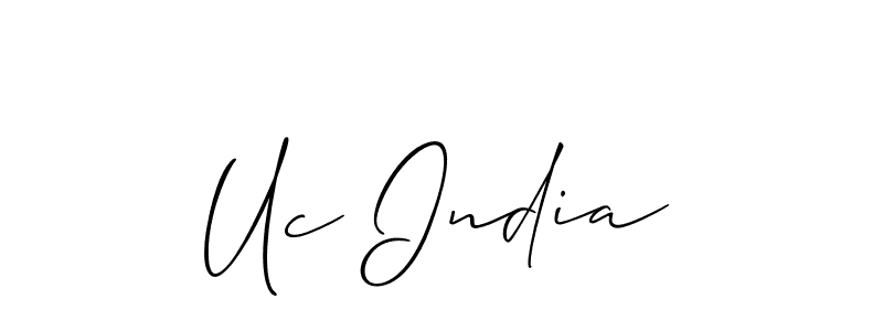 Design your own signature with our free online signature maker. With this signature software, you can create a handwritten (Allison_Script) signature for name Uc India. Uc India signature style 2 images and pictures png