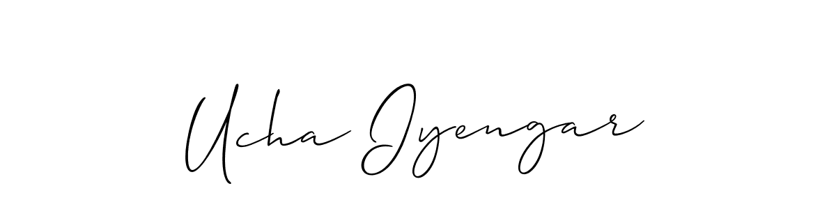 How to make Ucha Iyengar signature? Allison_Script is a professional autograph style. Create handwritten signature for Ucha Iyengar name. Ucha Iyengar signature style 2 images and pictures png