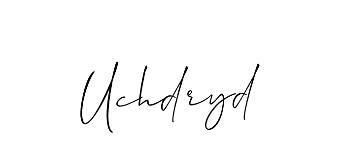 Use a signature maker to create a handwritten signature online. With this signature software, you can design (Allison_Script) your own signature for name Uchdryd. Uchdryd signature style 2 images and pictures png