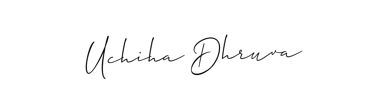 How to make Uchiha Dhruva signature? Allison_Script is a professional autograph style. Create handwritten signature for Uchiha Dhruva name. Uchiha Dhruva signature style 2 images and pictures png