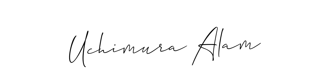 Make a beautiful signature design for name Uchimura Alam. With this signature (Allison_Script) style, you can create a handwritten signature for free. Uchimura Alam signature style 2 images and pictures png