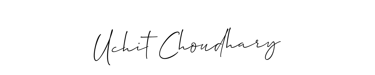 Design your own signature with our free online signature maker. With this signature software, you can create a handwritten (Allison_Script) signature for name Uchit Choudhary. Uchit Choudhary signature style 2 images and pictures png
