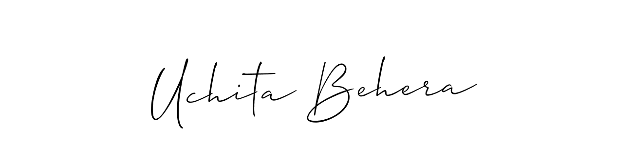 Make a beautiful signature design for name Uchita Behera. With this signature (Allison_Script) style, you can create a handwritten signature for free. Uchita Behera signature style 2 images and pictures png