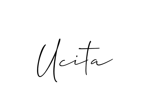 Use a signature maker to create a handwritten signature online. With this signature software, you can design (Allison_Script) your own signature for name Ucita. Ucita signature style 2 images and pictures png