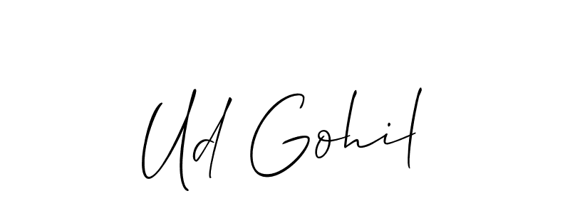 This is the best signature style for the Ud Gohil name. Also you like these signature font (Allison_Script). Mix name signature. Ud Gohil signature style 2 images and pictures png