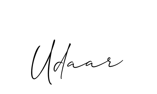 It looks lik you need a new signature style for name Udaar. Design unique handwritten (Allison_Script) signature with our free signature maker in just a few clicks. Udaar signature style 2 images and pictures png