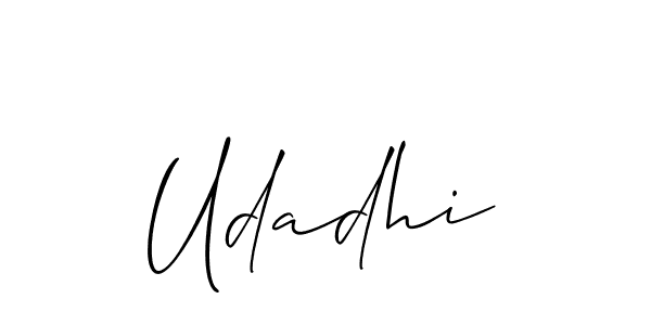 You should practise on your own different ways (Allison_Script) to write your name (Udadhi) in signature. don't let someone else do it for you. Udadhi signature style 2 images and pictures png